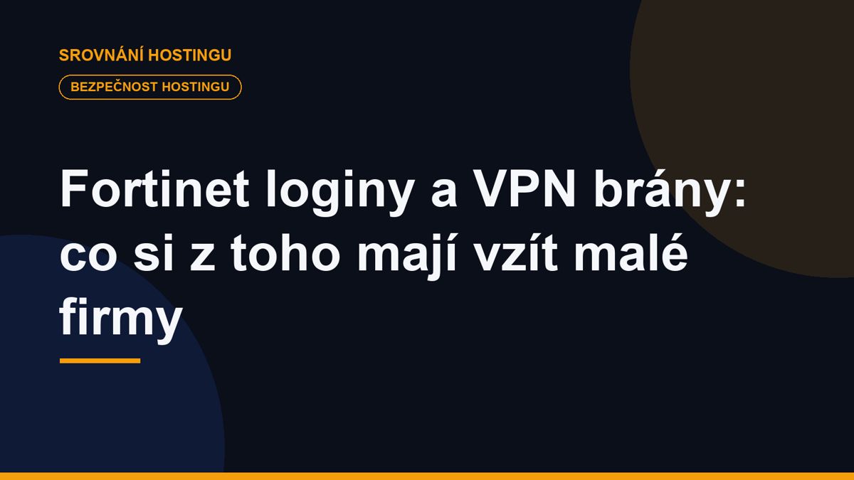 Fortinet loginy a VPN brány: co si z toho mají vzít malé firmy