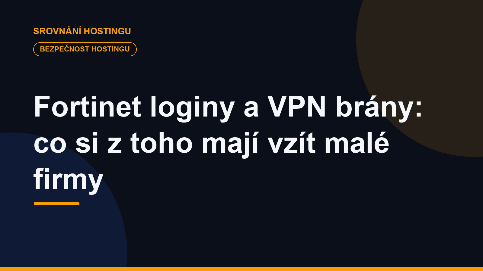 Fortinet loginy a VPN brány: co si z toho mají vzít malé firmy